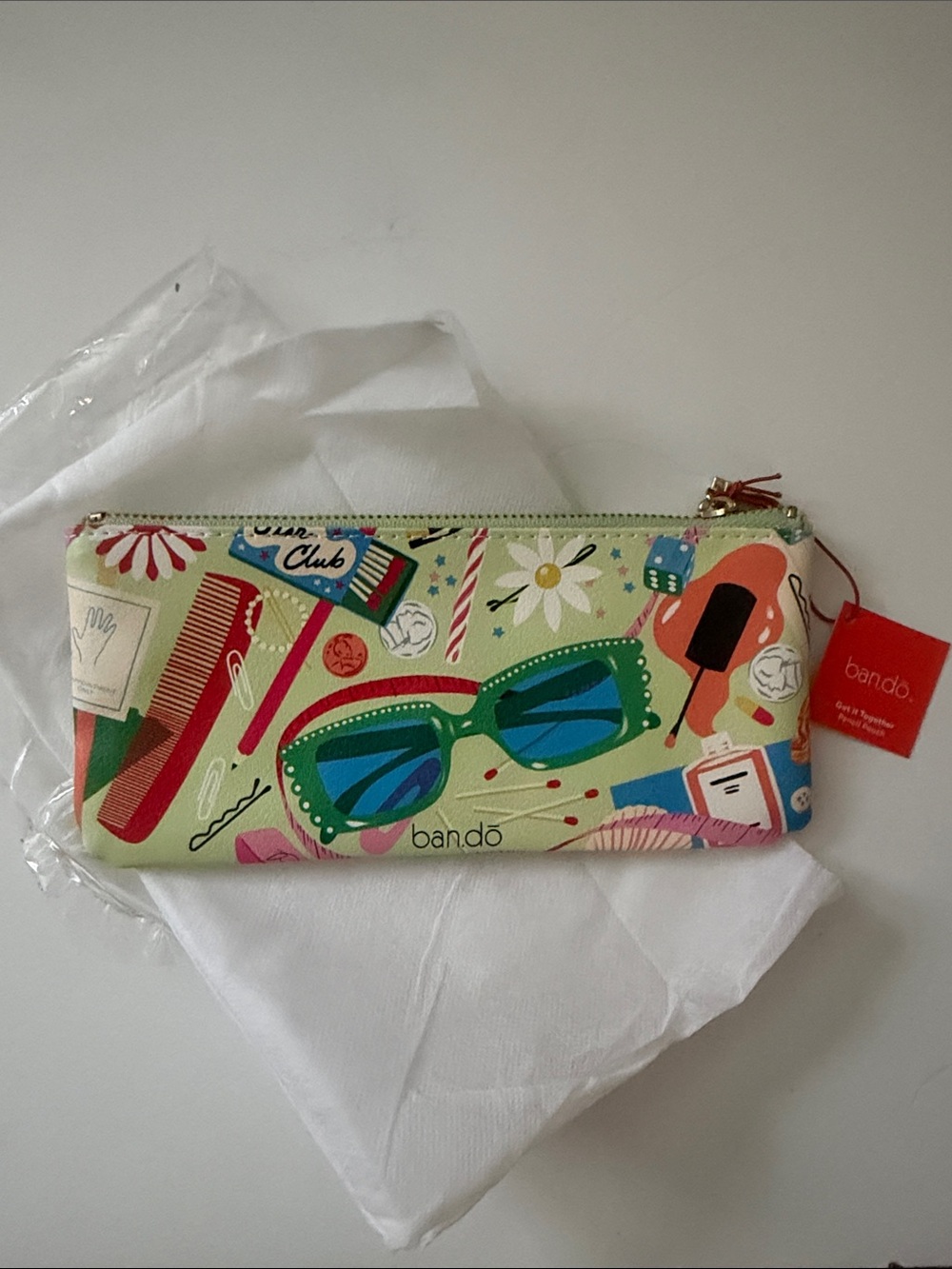 ban.do Light Green Sunglasses Print Pencil Case